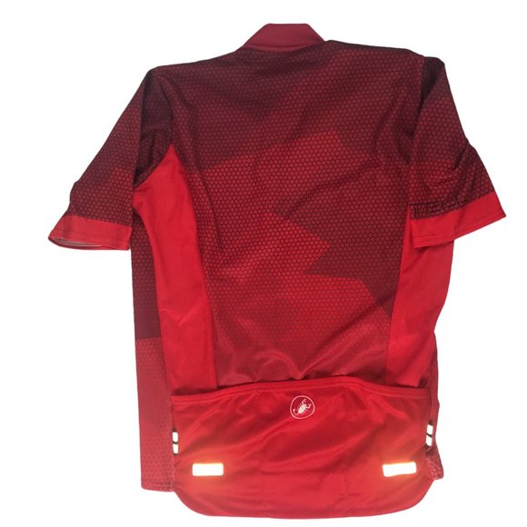 CASTELLI Women's M Cycling Jersey Red Black.  Full Zipper in Front Short Sleeve - Picture 10 of 11